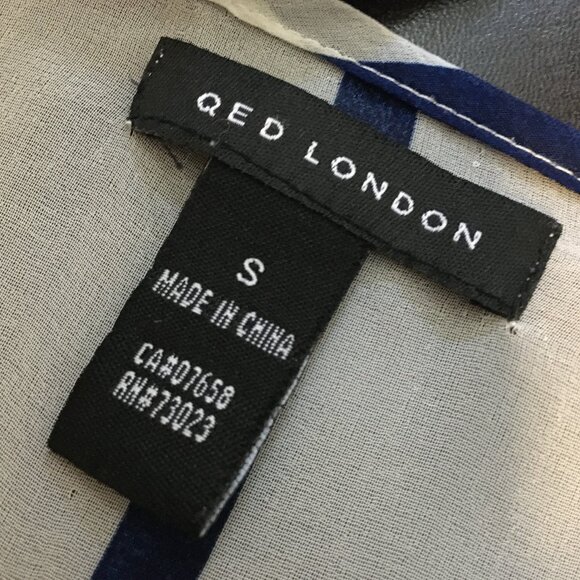 QED London Navy & White Flowing Nightingale Shirt - Picture 10 of 16